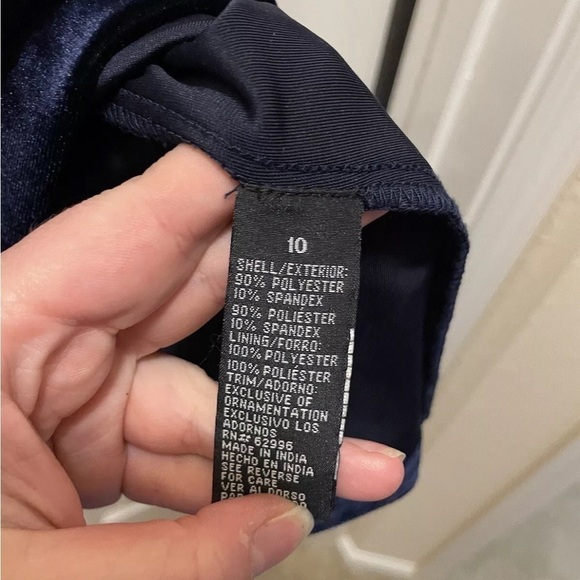 Scarlett Nite Navy Blue Embellished Formal Velvet Dress Size 10 - Picture 4 of 6